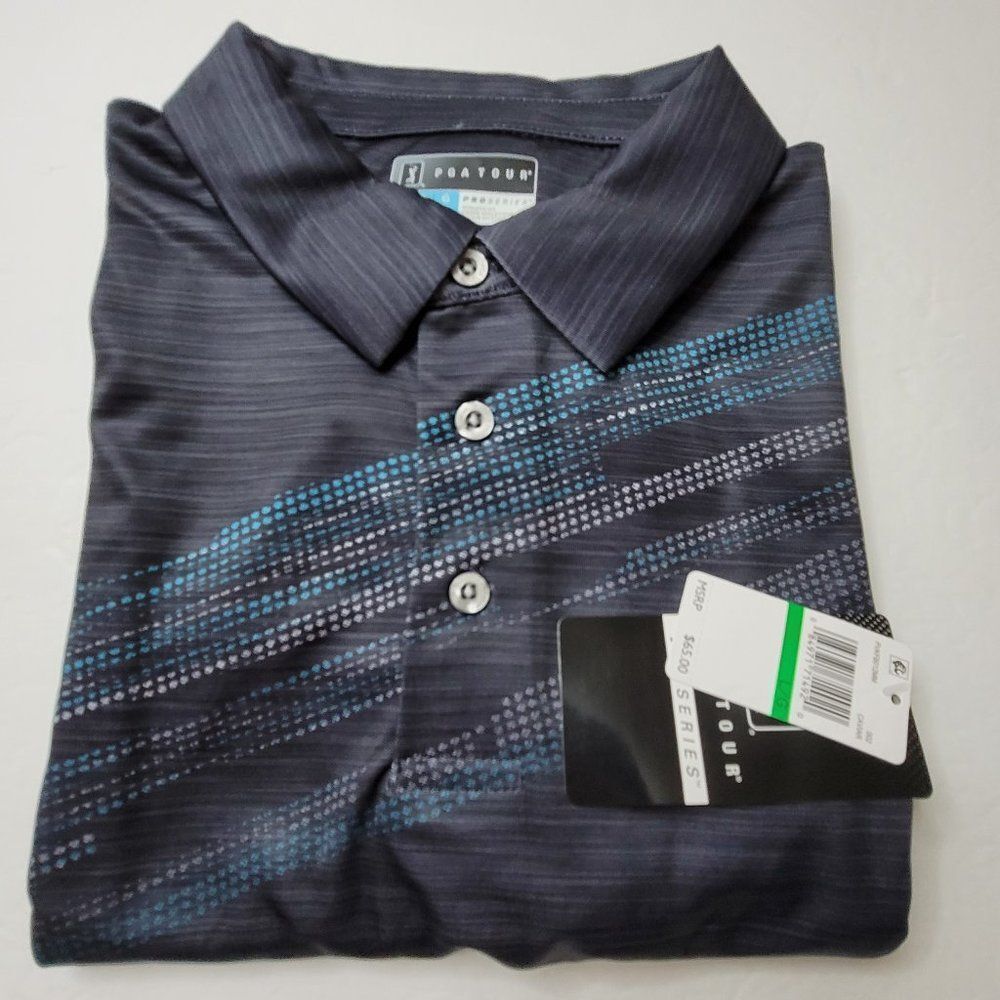PGA TOUR Men's Textured Polo Shirt - Picture 2 of 3